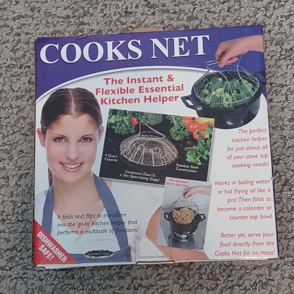 🌷COOKS NET - Metal Flexible Essential Kitchen Helper Strainer Basket - New - Picture 2 of 4